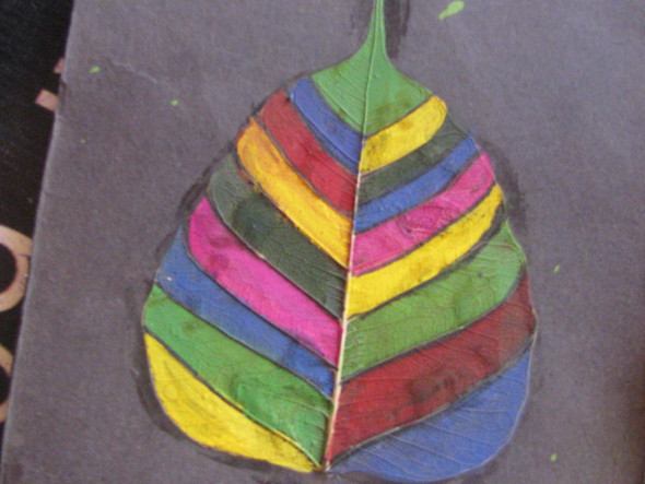 Dry Peepal Leaf Painting